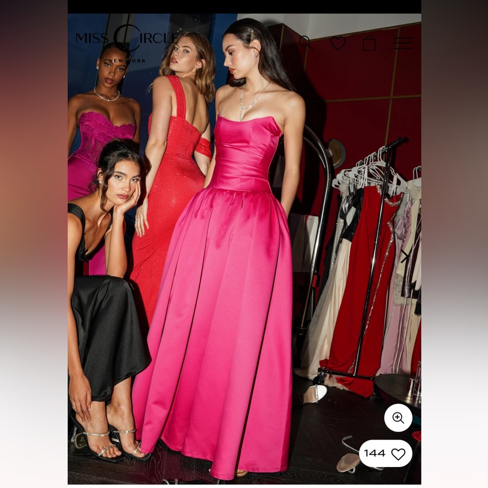 Fuchsia Satin Strapless Gown - Miss Circle Walterina